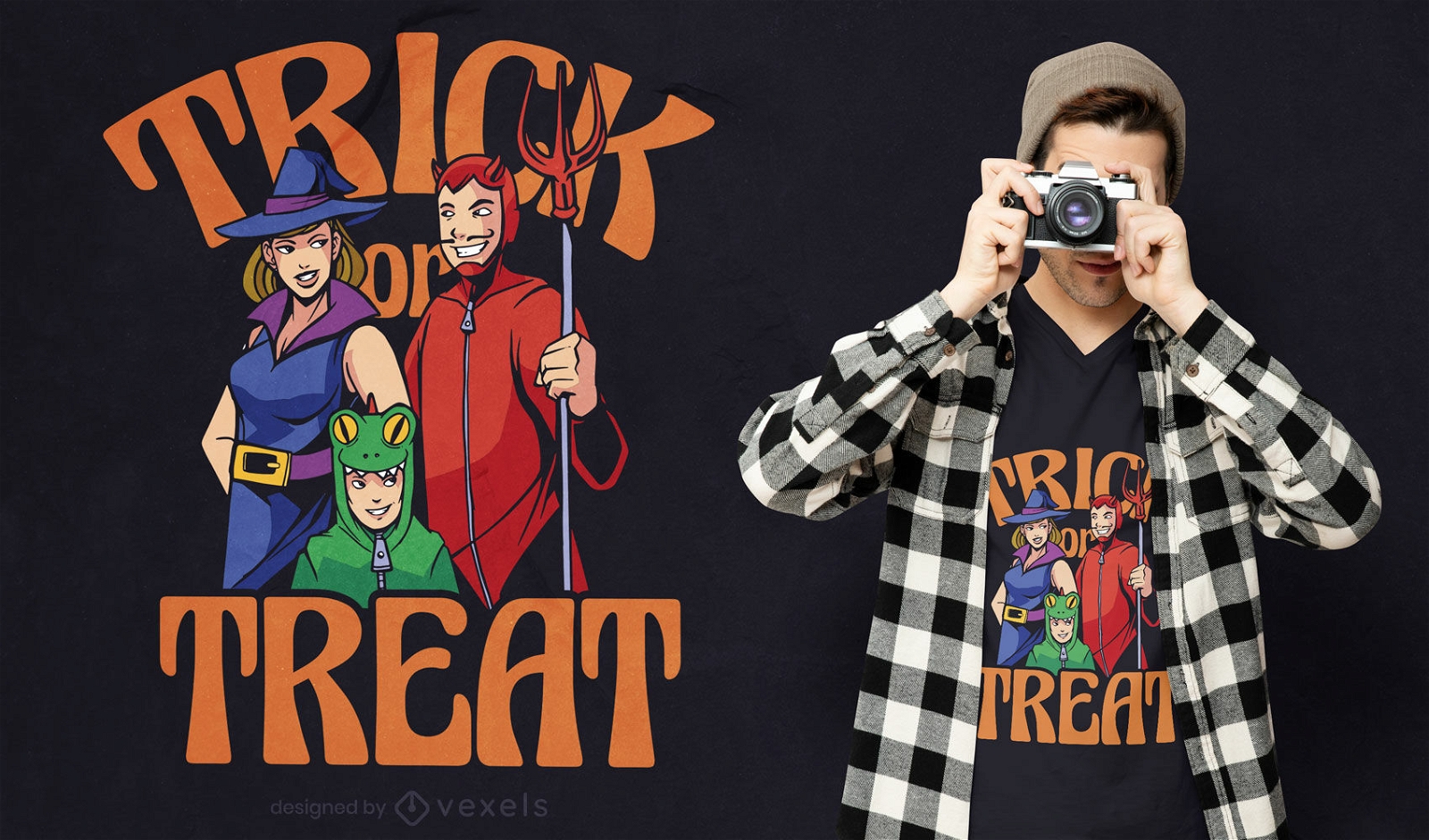 Familie im Halloween-Kost?m-T-Shirt-Design