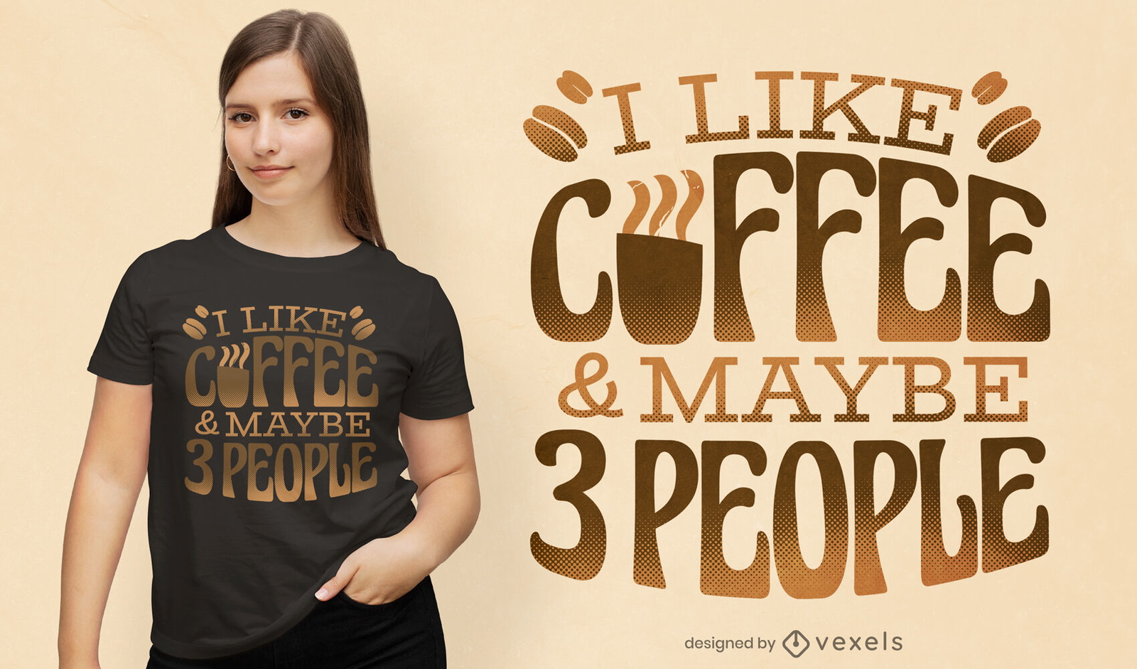 Design engraçado de t-shirt com citações de café