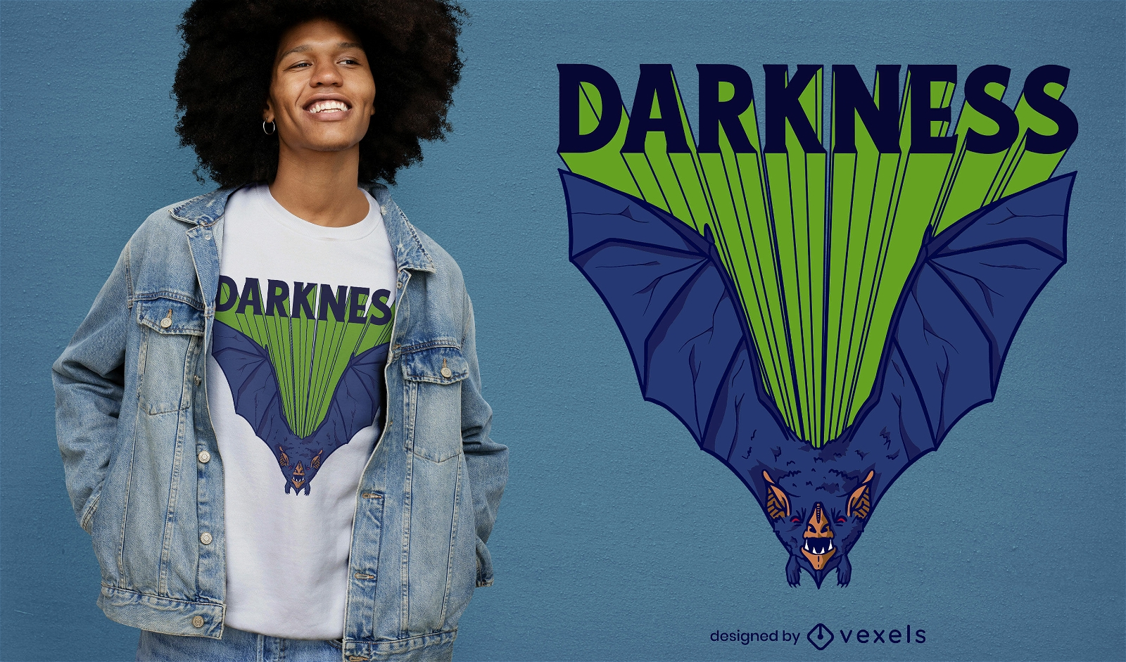 Desenho de t-shirt voadora de Halloween para morcego