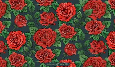 Roses flowers nature pattern design