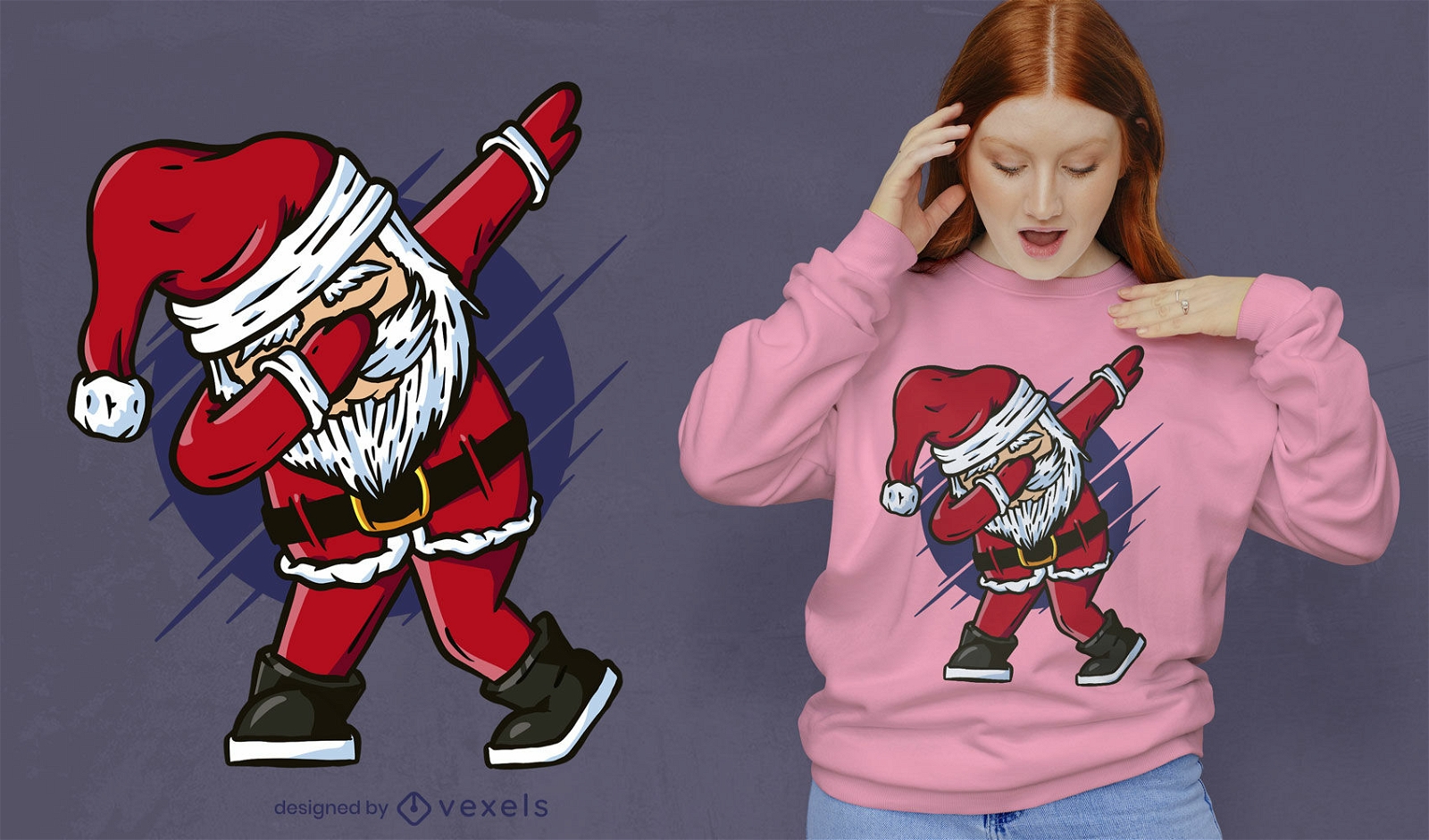 Funny dabbing Santa Claus t-shirt design