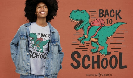 Diseño de camiseta de regreso a la escuela de dinosaurio t-rex