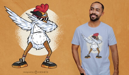 Design fixe de t-shirt com pintas de frango