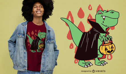 T-rex vampire dinosaur halloween t-shirt design