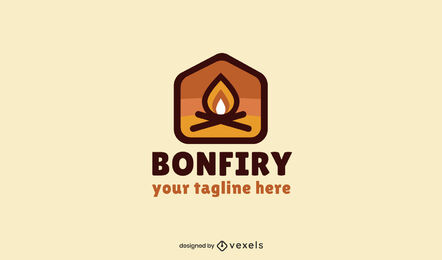 Lagerfeuer einfache Logo-Vorlage