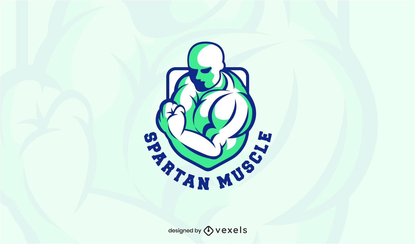Modelo de logotipo de homem musculoso de ginásio