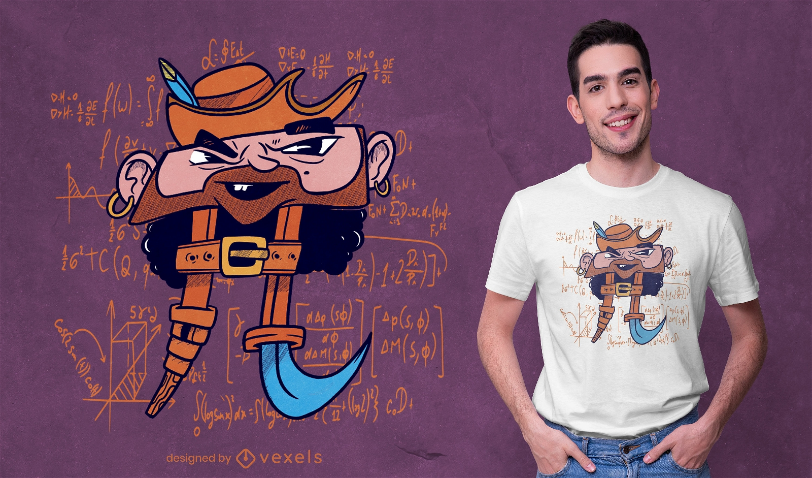 Diseño divertido de camiseta pirata símbolo matemático
