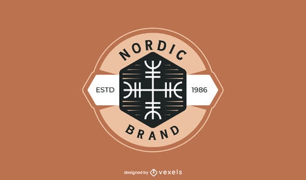 Nordic runes flat logo template