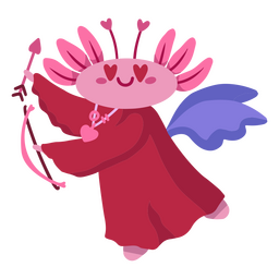 Valentine's axolotl character Transparent PNG
