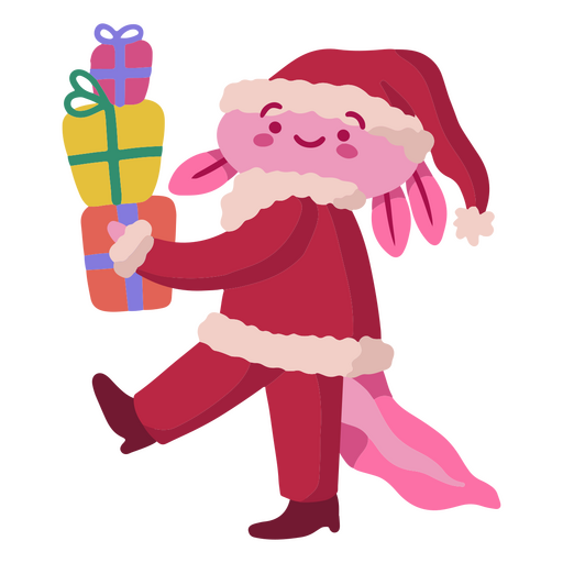 Christmas axolotl character