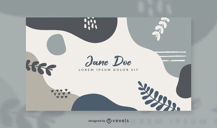 Organic abstract leaves facebook cover template