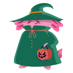 Halloween axolotl character PNG Design Transparent PNG