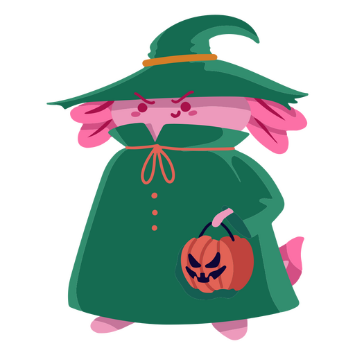 Personagem de axolote de Halloween