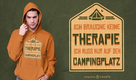 Camping therapy german sign t-shirt design