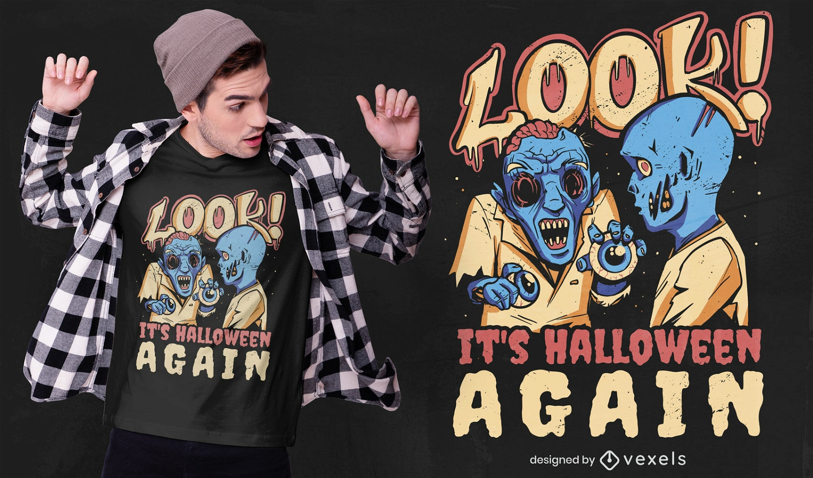 Halloween wieder Zombies T-Shirt Design