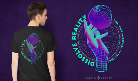 Wireframe hand psd t-shirt design
