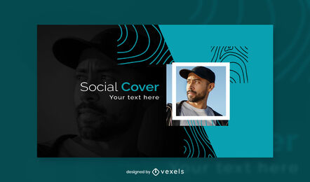 Black and blue abstract facebook cover template
