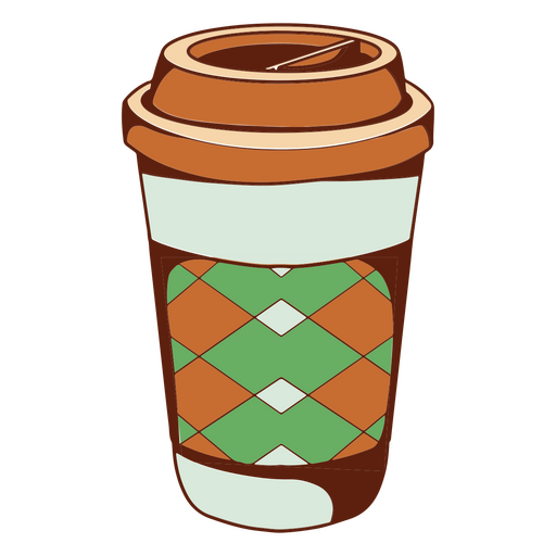 Coffe cup plaid design PNG Design