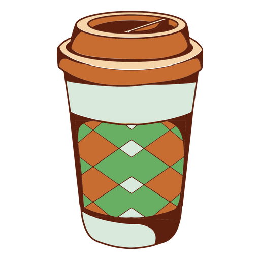 Design xadrez de xícara de café Desenho PNG