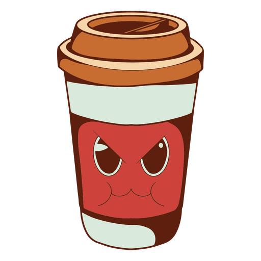 Cute angry coffee cup PNG Design