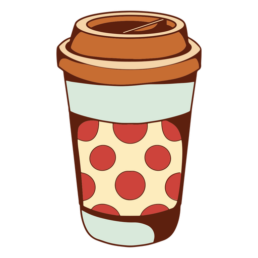 Dotted coffee cup PNG Design