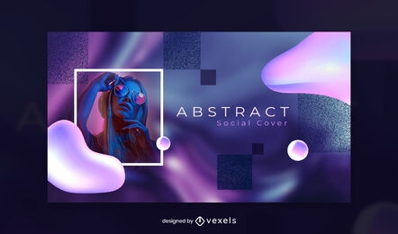 Abstract shapes and textures facebook cover template