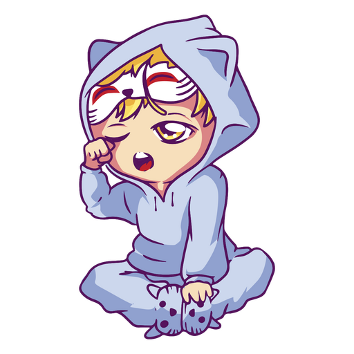 Design PNG E SVG De Personagem De Anime Fofo Em Um Pijama Macacão