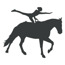 Vaulting dancer on horse silhouette PNG Design
