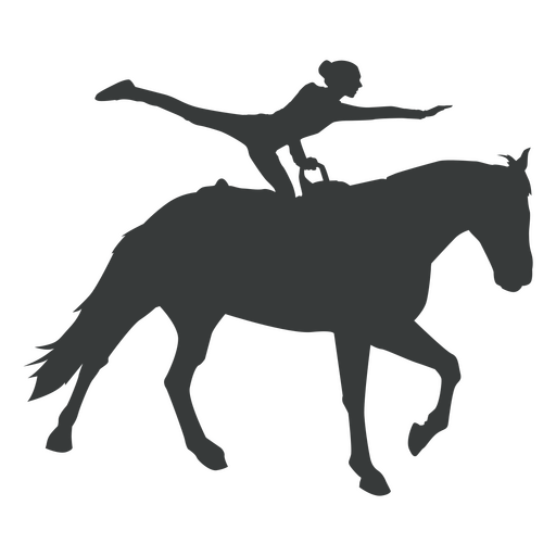 Vaulting dancer on horse silhouette PNG Design