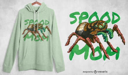 Diseño de camiseta spider spood mom