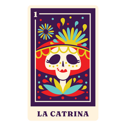 La Catrina Mexican Holiday Tarot Card PNG & SVG Design For T-Shirts