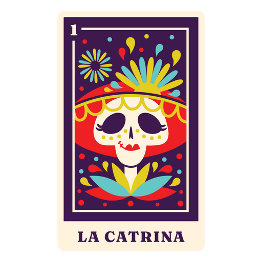 La catrina mexican holiday tarot card PNG Design