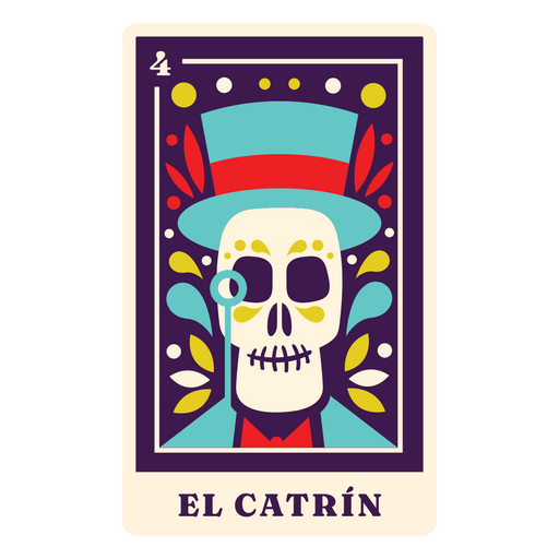 El catrín mexikanische Feiertags-Tarotkarte PNG-Design