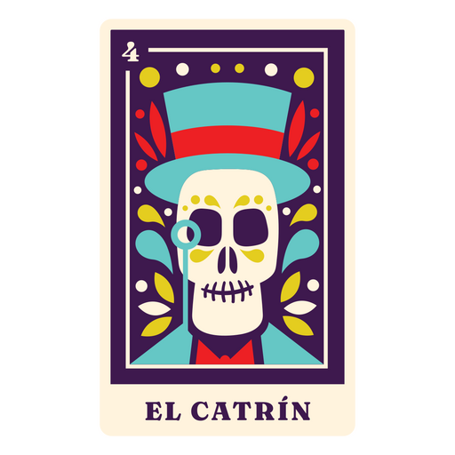 El catrín carta de tarô de férias mexicanas Desenho PNG