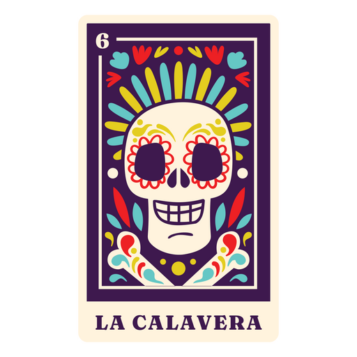 Carta de tarot de fiesta mexicana la calavera Diseño PNG