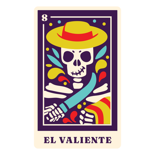 El Valiente mexikanische Feiertags-Tarotkarte PNG-Design