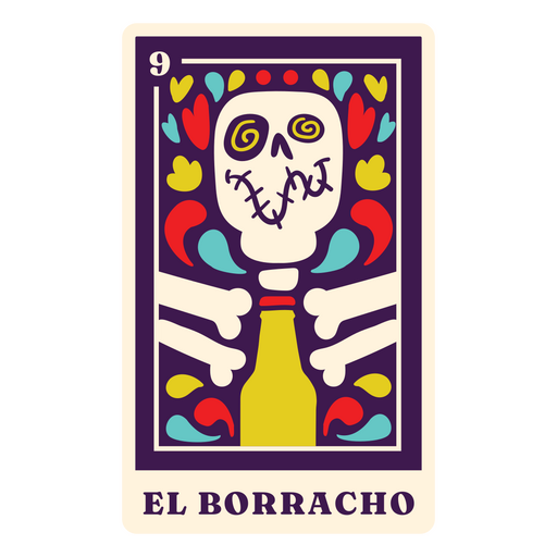 El borracho mexikanische feiertags-tarotkarte PNG-Design