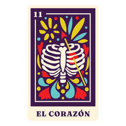 Carta de tarot de vacaciones mexicana el corazón Diseño PNG