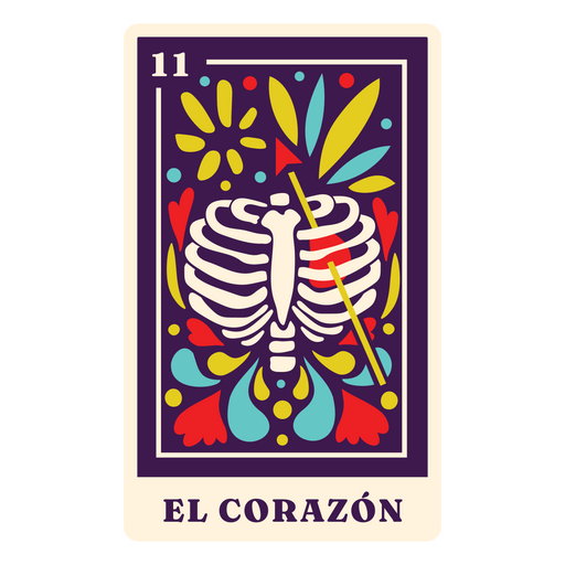 El coraz?n mexican holiday tarot card PNG Design