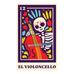 El violoncelo cartão de tarô de férias mexicanas Desenho PNG