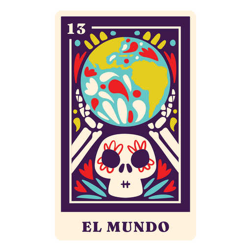 El mundo mexican holiday tarot card PNG Design