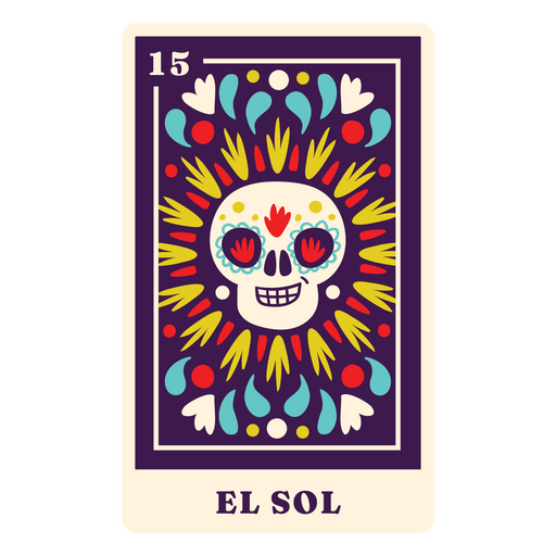 El sol carta de tarot festiva mexicana Diseño PNG