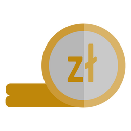 Icono de moneda polaca Diseño PNG