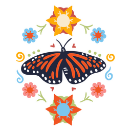 Icono decorativo de mariposa de vacaciones mexicanas Diseño PNG
