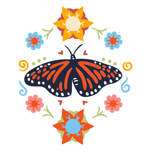 ícone decorativo de borboleta de feriado mexicano Desenho PNG