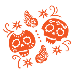 Ícone de feriado mexicano de caveiras decorativas Desenho PNG