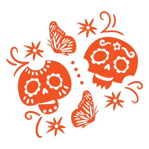 Ícone de feriado mexicano de caveiras decorativas Desenho PNG