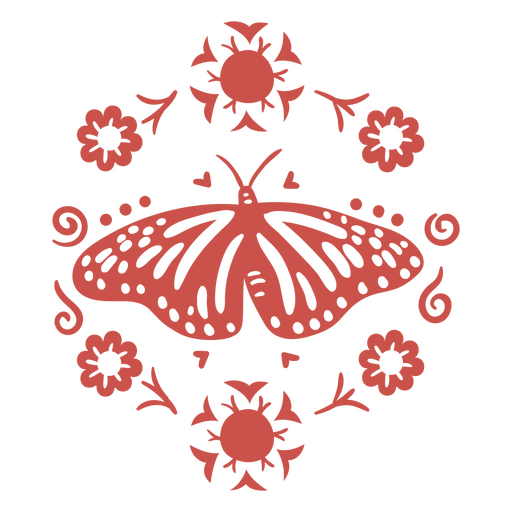 Decorative monarch butterfly mexican holiday icon PNG Design
