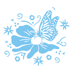 Decorative Butterfly On A Flower PNG & SVG Design For T-Shirts