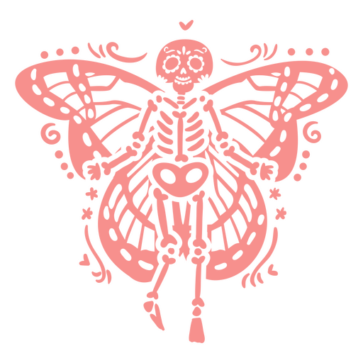 Asas decorativas de borboleta de esqueleto Desenho PNG